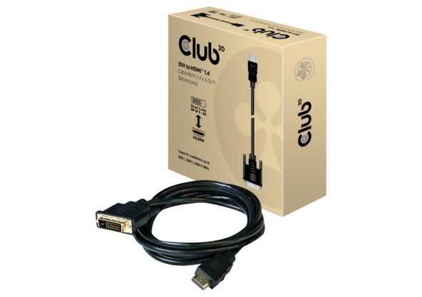 Club 3D Videokabel HDMI / DVI 2m Sort