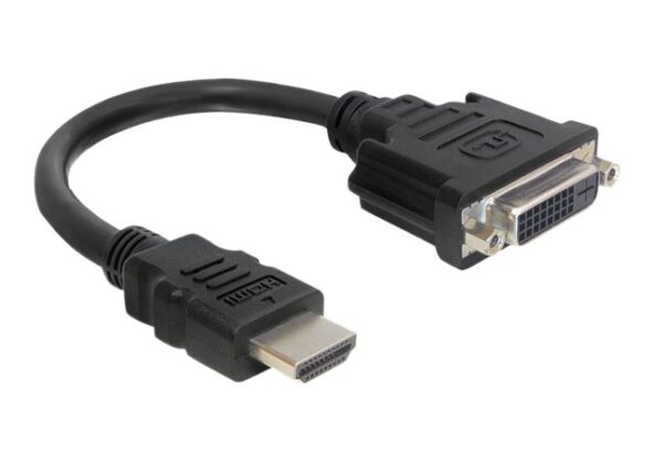 DeLOCK Videokabel HDMI / DVI 20cm Sort