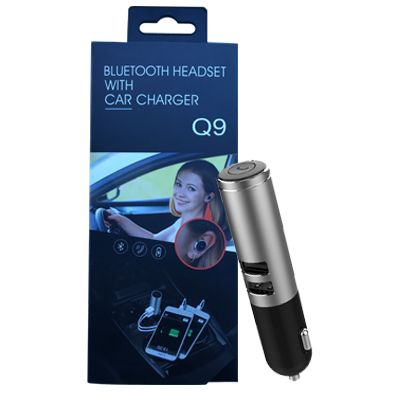 Bluetooth headset with 2xCar charger