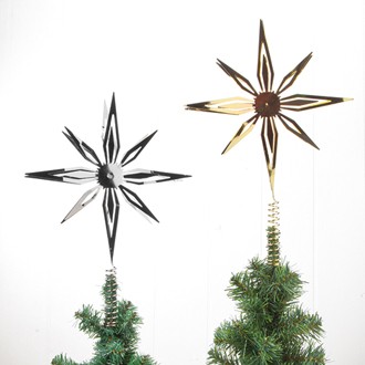 Guld 3D Juletræsstjerne  i metal 30 cm – topstjerne