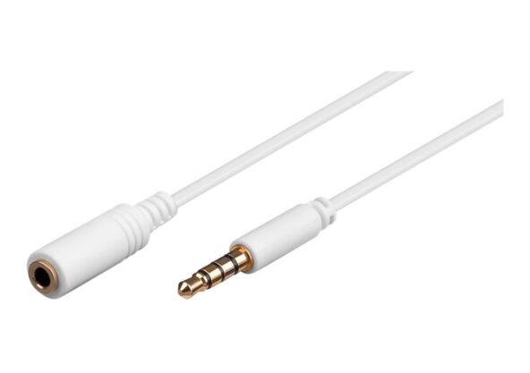 Goobay audio forlænger cable 3,5mm 5meter hvid