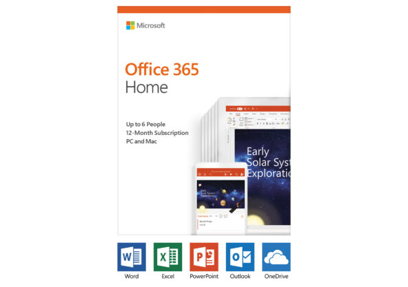 Microsoft Office 365 Home Bokspakke 1 år Op til 6 personer Android iOS Windows MacOS