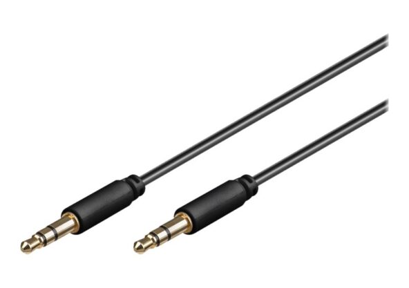 Goobay Audio cable 1m slim 3.5 mm stereo jack sort