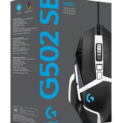 Logitech Gaming Mouse G502 (Hero) Optisk Kabling Sort Hvid